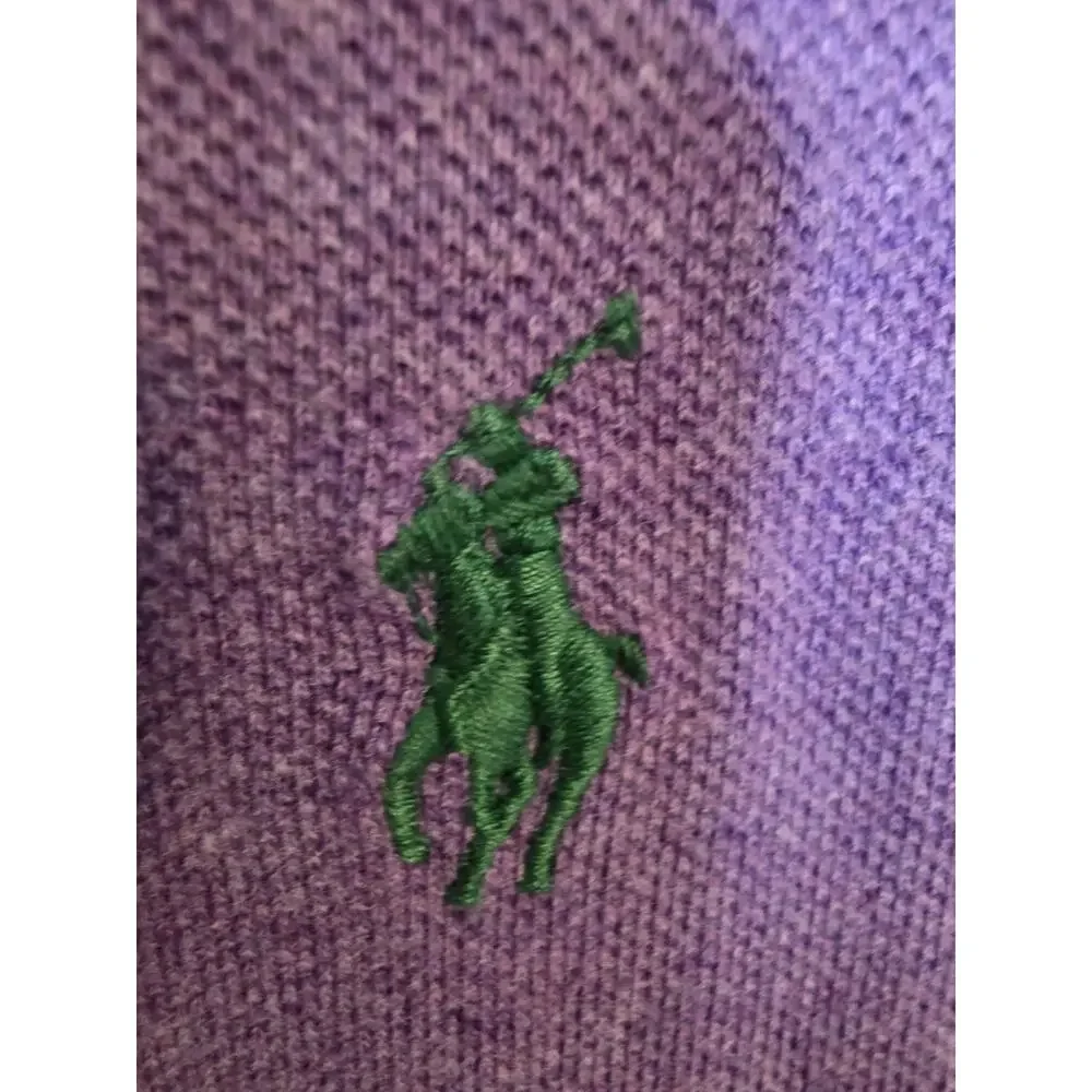 Polo Ralph Lauren Men's Large Purple Green Pony Short Sleeve Polo Preppy Golf